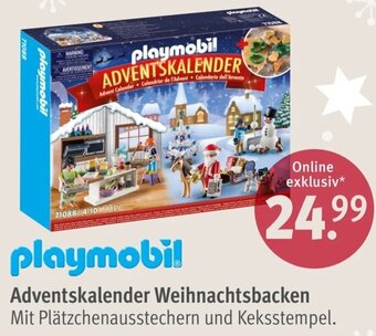 Rossmann playmobil Adventskalender Weihnachtsbacken Angebot