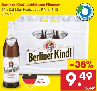 Netto Marken-Discount Berliner Kindl Jubiläums Pilsener 20 x 0,5 Liter Kiste Angebot