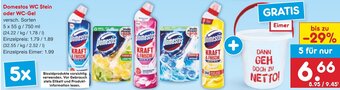 Netto Marken-Discount Domestos WC Stein oder WC-Gel 5x55 g/750 ml Angebot