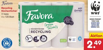 Netto Marken-Discount Favora Recycling Küchentücher 4 x 128 Blatt Angebot