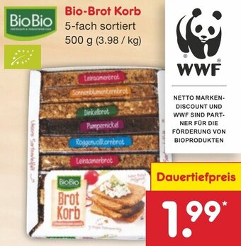 Netto Marken-Discount Bio-Brot Korb 500 g Angebot