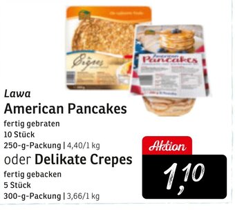 KONSUM Lawa American Pancakes 250-g oder Delikate Crepes 300-g Angebot