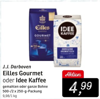 KONSUM J.J. Darboven Eilles Gourmet oder Idee Kaffee 500/2*250g Angebot