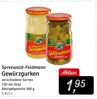 KONSUM Spreewald-Feldmann Gewürzgurken 720ml Angebot