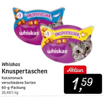 KONSUM Whiskas Knuspertaschen verschiedene Sorten 60-g-Packung Angebot