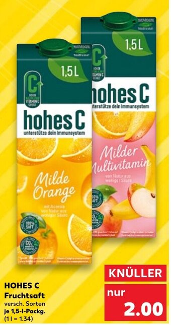 Kaufland HOHES C Fruchtsaft 1,5-l-Packg. Angebot