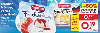 Netto Marken-Discount Ehrmann Früchte, Vanille oder Grießtraum 115 g Angebot