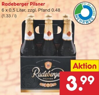Netto Marken-Discount Radeberger Pilsner 6 x 0,5 Liter Angebot
