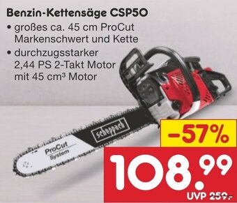 Netto Marken-Discount Scheppach Benzin-Kettensäge CSP50 Angebot