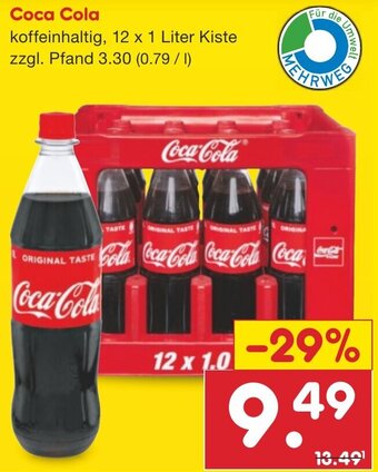 Netto Marken-Discount Coca-Cola 12x1 Liter Kiste Angebot