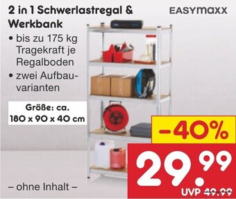 Netto Marken-Discount Easymaxx 2 in 1 Schwerlastregal & Werkbank Angebot