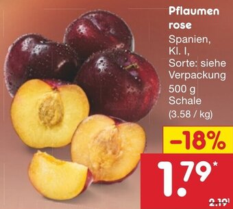Netto Marken-Discount Pflaumen rose 500 g Schale Angebot