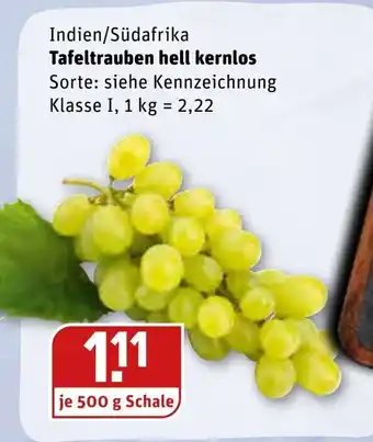 REWE Kaufpark Indien/Südafrika Tafeltrauben hell kernlos 500g Angebot