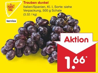 Netto Marken-Discount Trauben dunkel 500 g Schale Angebot