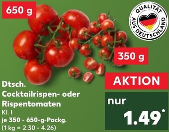 Kaufland Dtsch. Cocktailrispen oder Rispentomaten 350-650 g Packg. Angebot