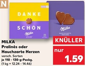 Kaufland MILKA Pralinés oder Hauchzarte Herzen 110-130 g Packg. Angebot