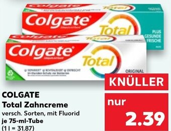 Kaufland COLGATE Total Zahncreme 75 ml Tube Angebot
