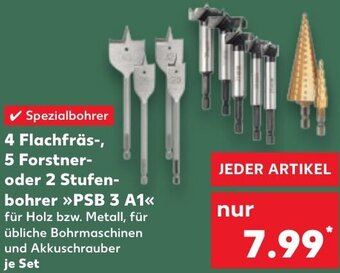 Kaufland PARKSIDE 4 Flachfräs, 5 Forstner oder 2 Stufenbohrer PSB 3 A1 Angebot