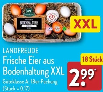 Aldi Nord LANDFREUDE Frische Eier aus Bodenhaltung XXL 18er Packung Angebot