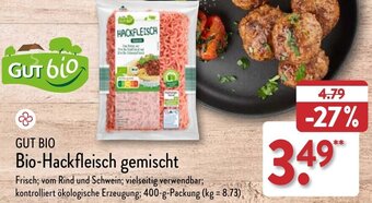 Aldi Nord GUT BIO Bio-Hackfleisch gemischt 400 g Packung Angebot