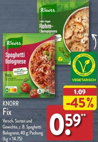 Aldi Nord KNORR Fix Angebot