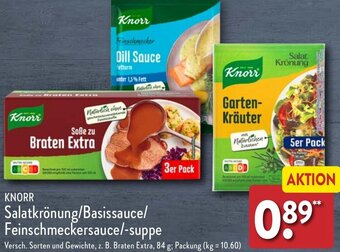 Aldi Nord KNORR Salatkrönung/Basissauce/ Feinschmeckersauce/suppe Angebot