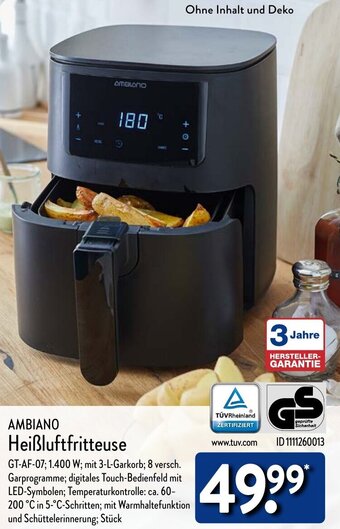 Aldi Nord AMBIANO Heißluftfritteuse Angebot