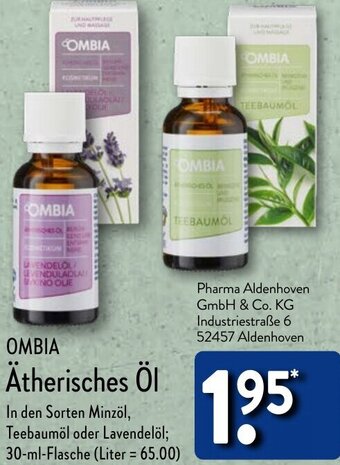 Aldi Nord OMBIA Ätherisches Öl 30 ml Flasche Angebot