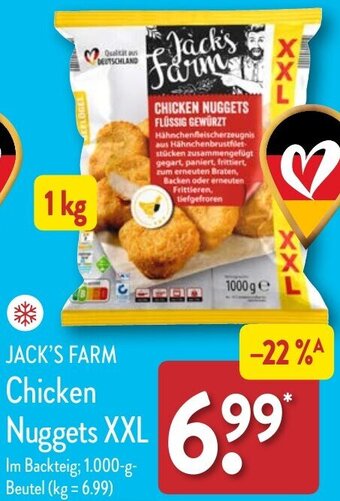 Aldi Nord JACK'S FARM Chicken Nuggets XXL 1000 g Beutel Angebot