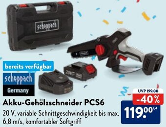 Aldi Nord Scheppach Akku-Gehölzschneider PCS6 Angebot