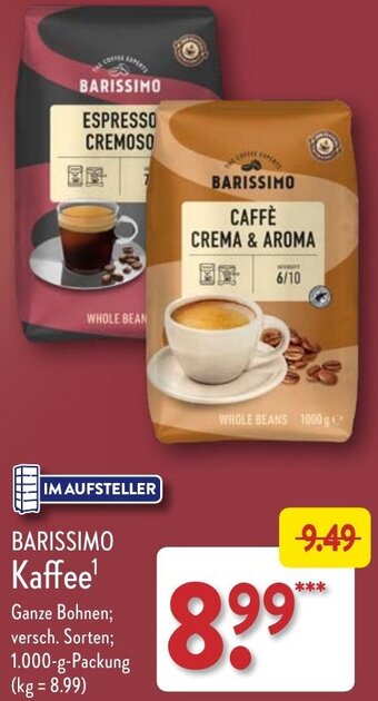 Aldi Nord BARISSIMO Kaffee 1000 g Packung Angebot