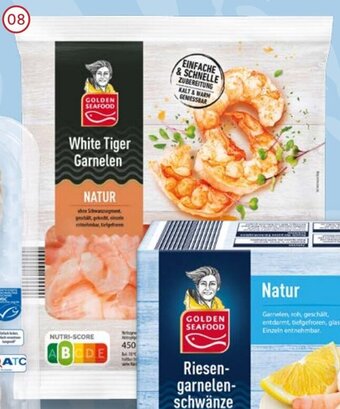 Aldi Nord GOLDEN SEAFOOD White Tiger Garnelen 450 g Packung Angebot