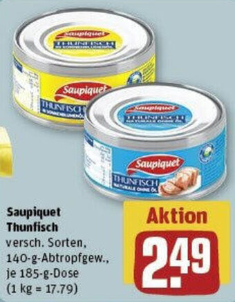 REWE Saupiquet Thunfisch 185 g Dose Angebot