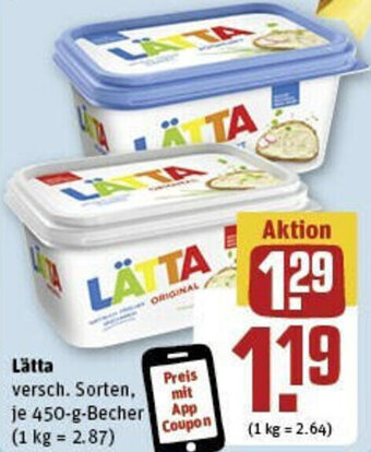 REWE Lätta 450 g Becher Angebot