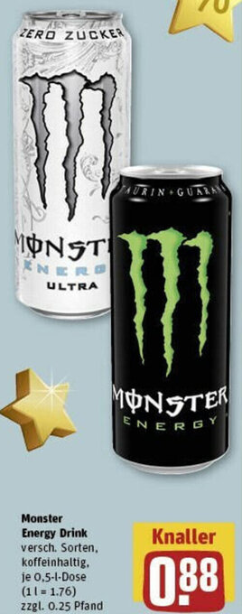 REWE Monster Energy Drink 0,5 L Dose Angebot