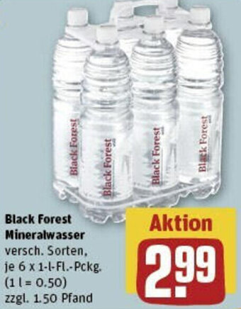 REWE Black Forest Mineralwasser 6x1 L-Fl. Pckg. Angebot