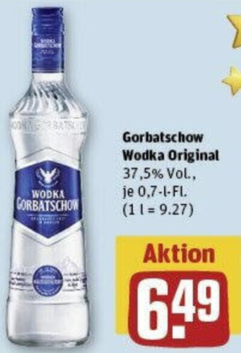 REWE Gorbatschow Wodka Original 0,7 L-Fl. Angebot