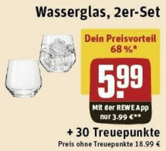 REWE Wasserglas, 2er-Set Angebot