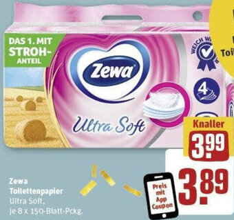 REWE Zewa Toilettenpapier Ultra Soft 8 x 150-Blatt-Pckg. Angebot