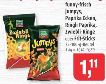 Markant funny-frisch Jumpys, Paprika Ecken, Ringli Paprika, Zwiebli-Ringe oder Frit-Sticks 75-100g Angebot