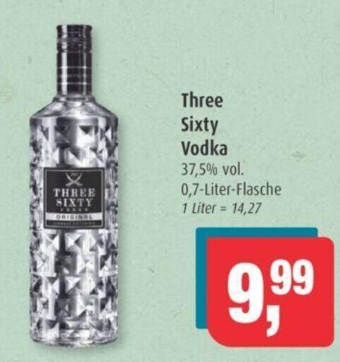 Three Sixty Vodka 0,7-Liter-Flasche Angebot bei Markant