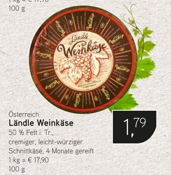 Dornseifer Ländle Weinkäse 50% Fett i. Tr., 100g Angebot