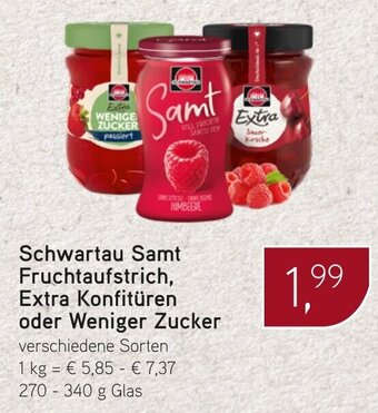 Dornseifer Schwartau Samt Fruchtaufstrich, Extra Konfitüren oder Weniger Zucker 270-340 g Angebot