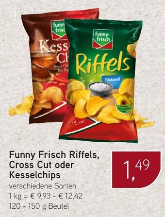 Dornseifer Funny Frisch Riffels, Cross Cut oder Kesselchips 120-150g Angebot