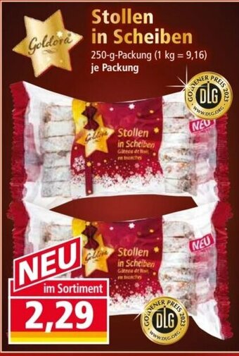 Norma Goldora Stollen in Scheiben 250 g Packung Angebot