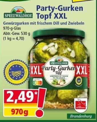 Norma SPREEWALDHOF Party-Gurken Topf XXL 970 g Glas Angebot
