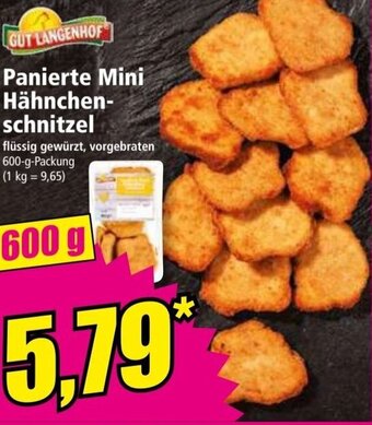 Norma GUT LANGENHOF Panierte Mini Hähnchen- schnitzel 600 g Packung Angebot