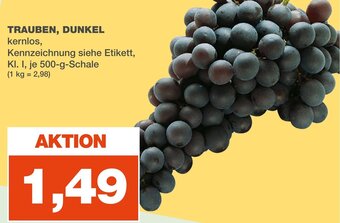 mein real TRAUBEN, DUNKEL 500 g Schale Angebot