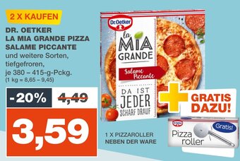 mein real DR. OETKER LA MIA GRANDE PIZZA SALAME PICCANTE 380-415 g Pckg. Angebot