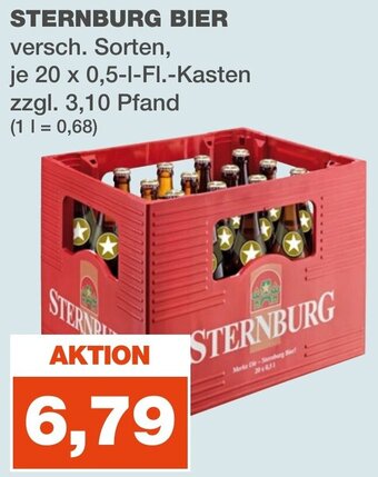 mein real STERNBURG BIER 20x0,5 L-Fl Kasten Angebot